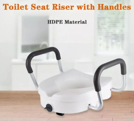 Removable Raised Toilet Seat with Arms Handles for Disability Aid Elder Pregnant Elevator Lifter