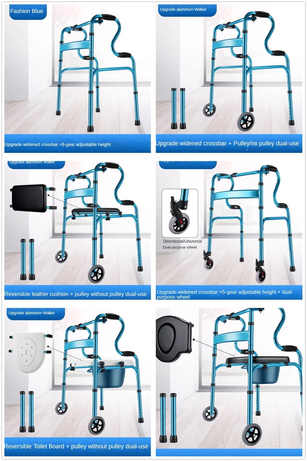 Rehabilitation Walker Foldable Aluminum Alloy Walking Aids