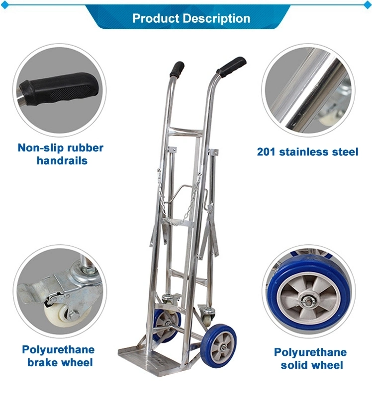 High Duty Medical Hospital Gas Cylinder Cart Cylinder Trolley for Sales