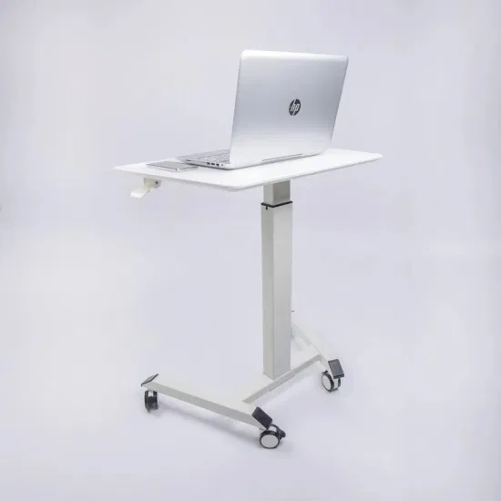 Carrello per laptop pneumatico pieghevole regolabile regolabile sopra il letto dell'ospedale sopra il comodino/scrivania del computer con ruote Pb Board per il divano del soggiorno